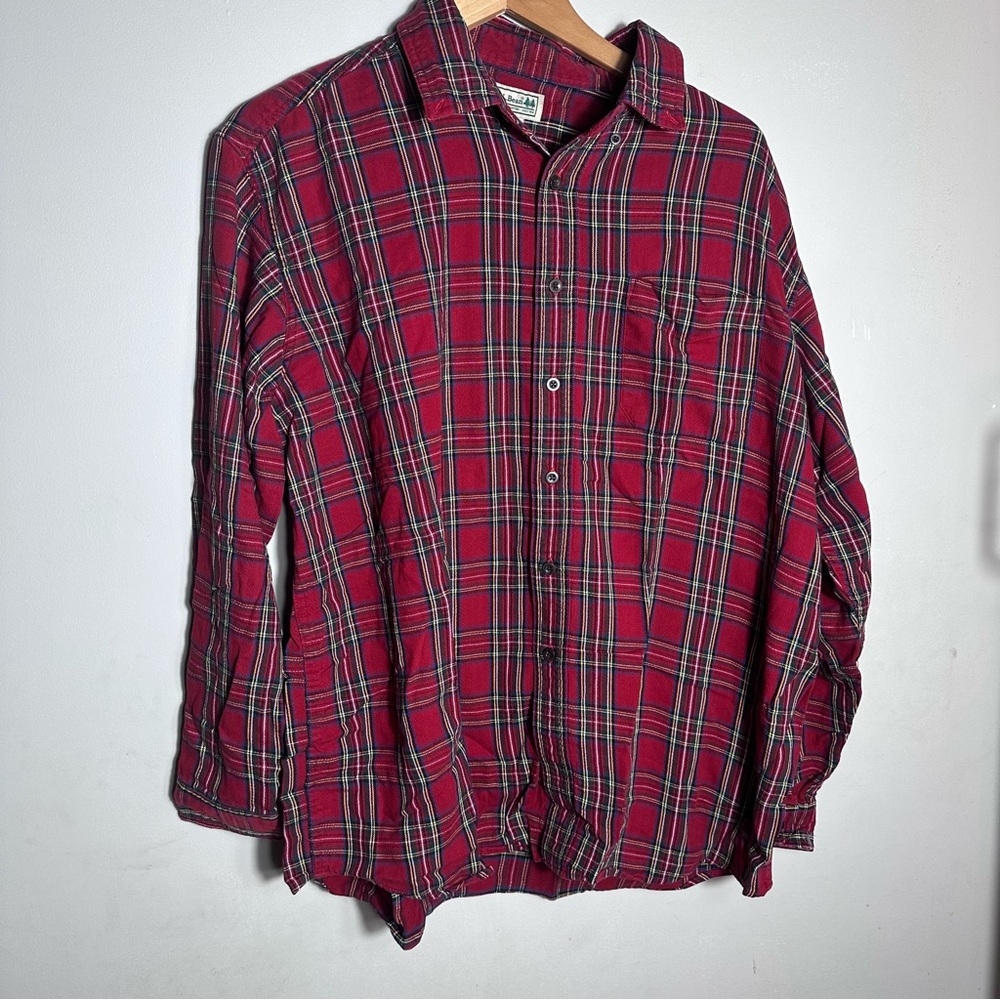 Vintage L.L. Bean Red Scotch Plaid Shirt